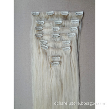 Double Drawn Most Popular Blonde Thick/Super Deluxe 120-260gram/Set Clip on Hair Extension